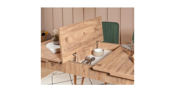 Jídelní set REMDAL typ 2, borovice atlantská/zelená