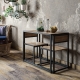 Jídelní set stolu a dvou židlí ALAVUS, atlantská borovice/černá