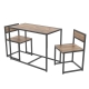 Jídelní set stolu a dvou židlí ALAVUS, atlantská borovice/černá