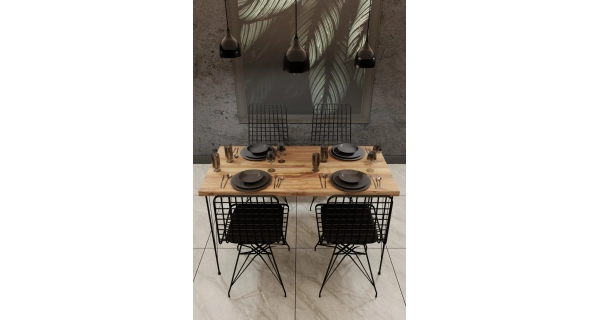 Jídelní set stolu a židlí BUTERFLY , dub/černá DOPRODEJ