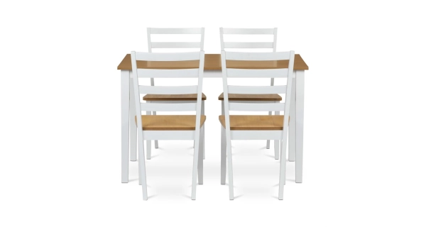 Jídelní set WELROSSAR 1+4, dub/bílá