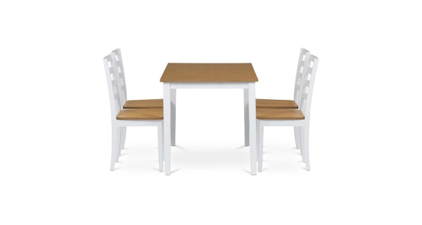 Jídelní set WELROSSAR 1+4, dub/bílá