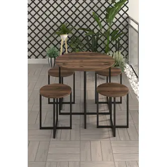 Jídelní set ZALME 1+4, černá/lydia