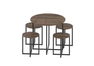 Jídelní set ZALME 1+4, černá/lydia