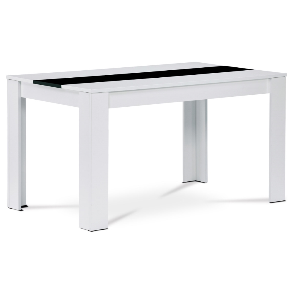 Levně Jídelní stůl GETLIF 138x80 cm, bílý/černý