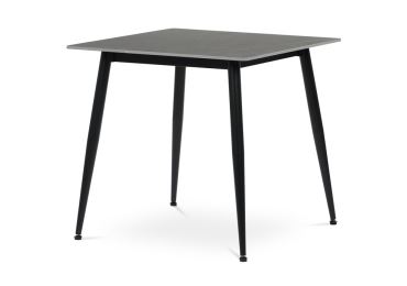 Jídelní stůl BELZANZAN 80x80 cm, šedý mramor, černý kov