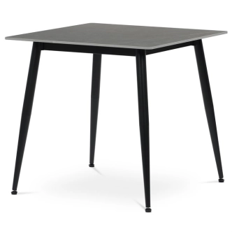 Jídelní stůl BELZANZAN 80x80 cm, šedý mramor, černý kov