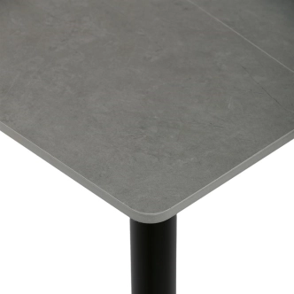 Jídelní stůl BELZANZAN 80x80 cm, šedý mramor, černý kov