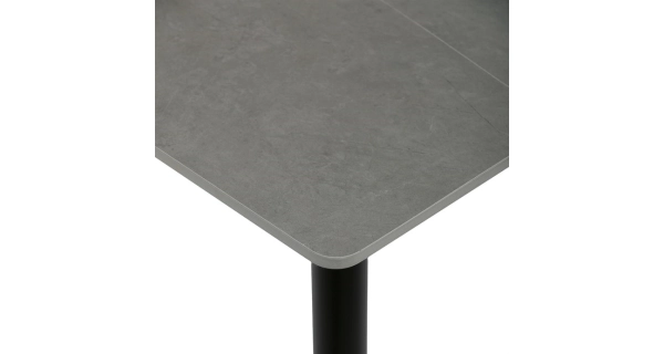 Jídelní stůl BELZANZAN 80x80 cm, šedý mramor, černý kov