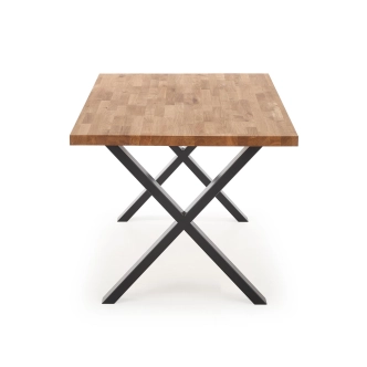 Jídelní stůl BINAR 160/90 MASIV, dub přírodní/černá