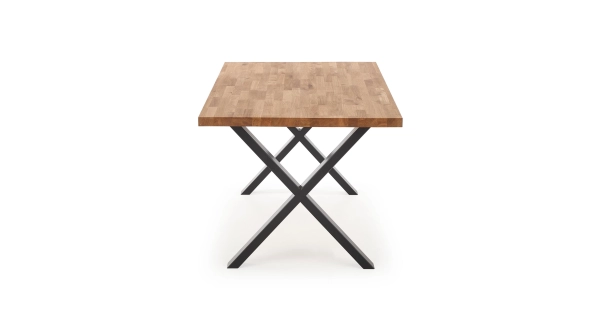 Jídelní stůl BINAR 160/90 MASIV, dub přírodní/černá