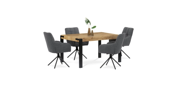 Jídelní stůl COALINGA, dub divoký/černá