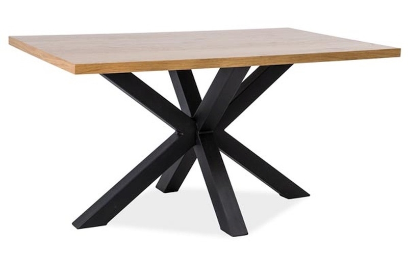 Jídelní stůl KARPOS 150x90, dýha dub/černá
