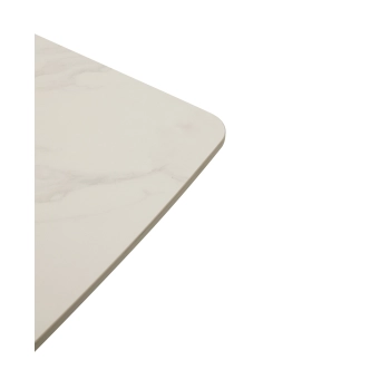 Jídelní stůl ELCANOR 200x90 cm, bílý mramor/kovové nohy