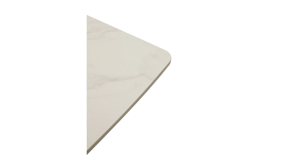 Jídelní stůl ELCANOR 200x90 cm, bílý mramor/kovové nohy