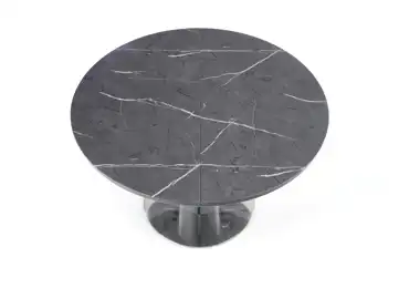 Jídelní stůl EVIJAN, šedý mramor /tmavě šedá