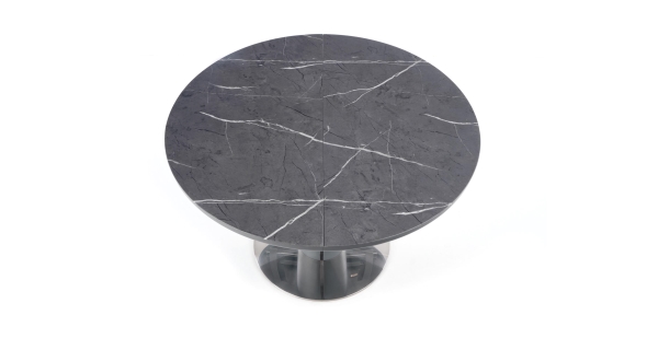 Jídelní stůl EVIJAN, šedý mramor /tmavě šedá
