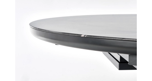 Jídelní stůl EVIJAN, šedý mramor /tmavě šedá