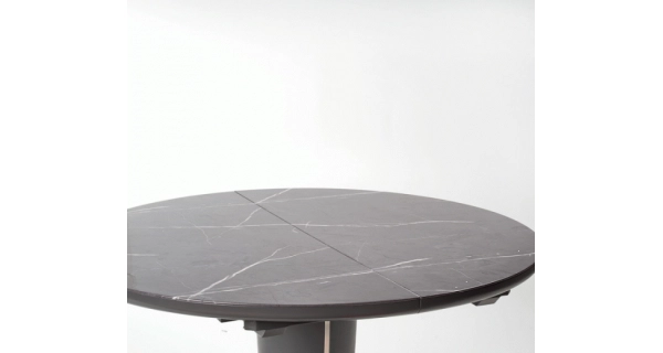Jídelní stůl EVIJAN, šedý mramor /tmavě šedá