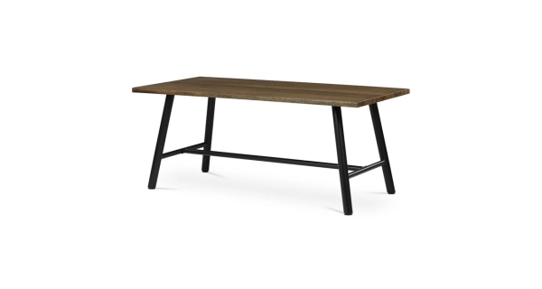 Jídelní stůl FENJORROS 180x90, ořech, černý kov