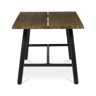 Jídelní stůl FENJORROS 180x90, ořech, černý kov