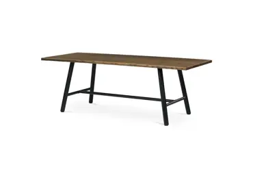 Jídelní stůl FENJORROS 220x90, ořech, černý kov