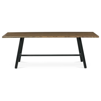 Jídelní stůl FENJORROS 220x90, ořech, černý kov