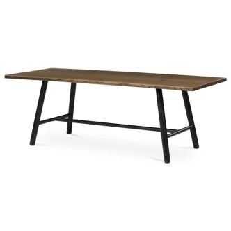 Jídelní stůl FENJORROS 220x90, ořech, černý kov
