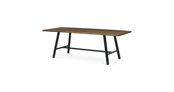 Jídelní stůl FENJORROS 220x90, ořech, černý kov