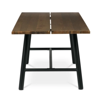 Jídelní stůl FENJORROS 220x90, ořech, černý kov