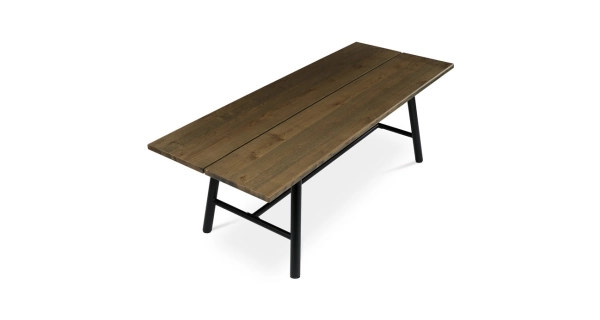 Jídelní stůl FENJORROS 220x90, ořech, černý kov
