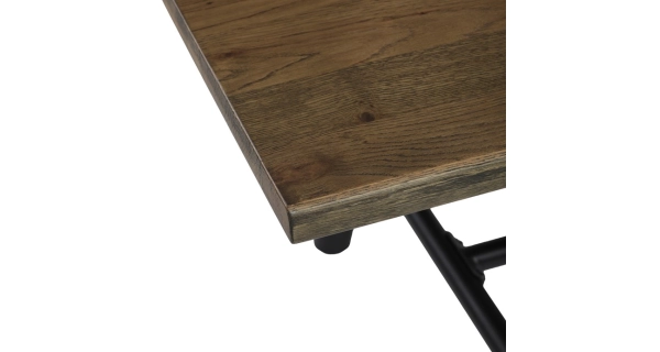 Jídelní stůl FENJORROS 220x90, ořech, černý kov