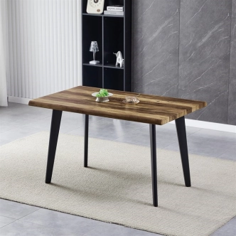 Jídelní stůl FENKALIV 130x80, dekor staré dřevo, černý kov