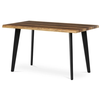 Jídelní stůl FENKALIV 130x80, dekor staré dřevo, černý kov