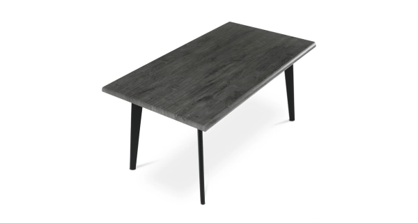 Jídelní stůl FENKALIV 160x90, dekor šedý dub, černý kov