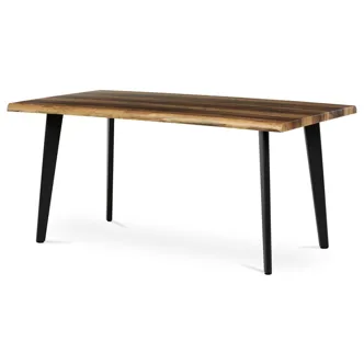 Jídelní stůl FENKALIV 160x90, dekor staré dřevo, černý kov
