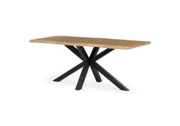 Jídelní stůl GARPONAR 180x90, dekor divoký dub, černý kov