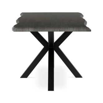 Jídelní stůl GARPONAR 180x90, dekor šedý dub, černý kov