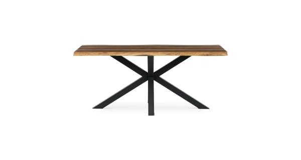 Jídelní stůl GARPONAR 180x90, dekor staré dřevo, černý kov