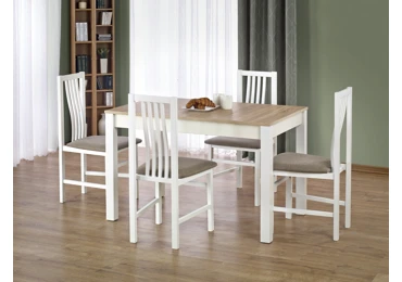 Jídelní stůl HADAR, dub sonoma/bílá