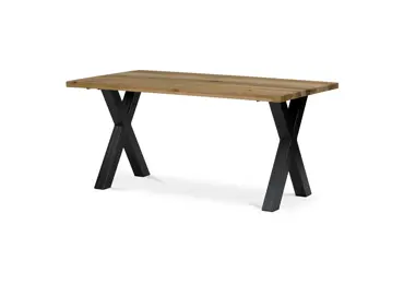 Jídelní stůl HALJORJOR 160x90, masiv dub, černý kov