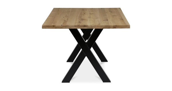 Jídelní stůl HALJORJOR 200x100, masiv dub, černý kov