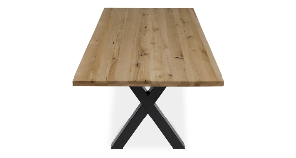 Jídelní stůl HALJORJOR 200x100, masiv dub, černý kov