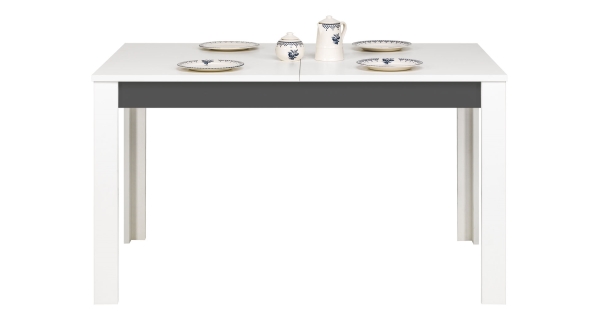 Jídelní stůl JAMASOTA, bílý mat/grafit