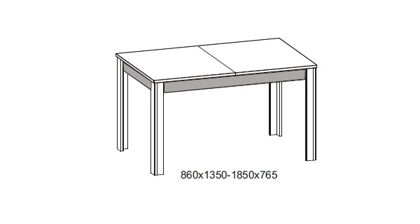 Jídelní stůl JAMASOTA, bílý mat/grafit