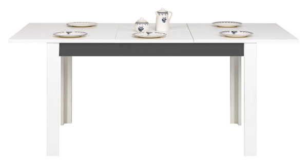 Jídelní stůl JAMASOTA, bílý mat/grafit