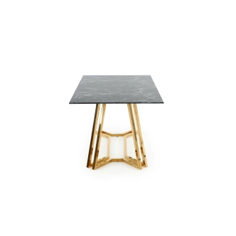 Jídelní stůl JEWEL, černý mramor/zlatá