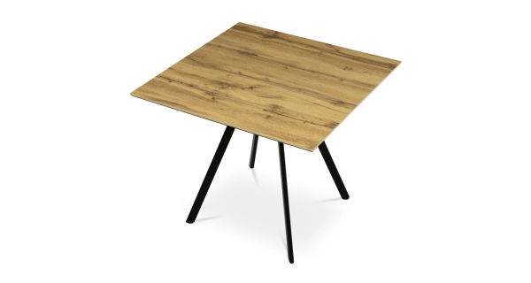 Jídelní stůl JORYOREL, 90x90x76 cm, dub/černá