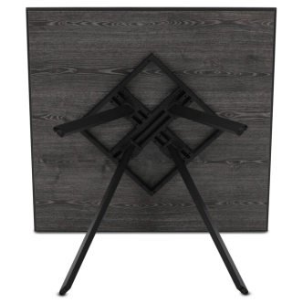 Jídelní stůl JORYOREL, 90x90x76 cm, šedý dub/černá