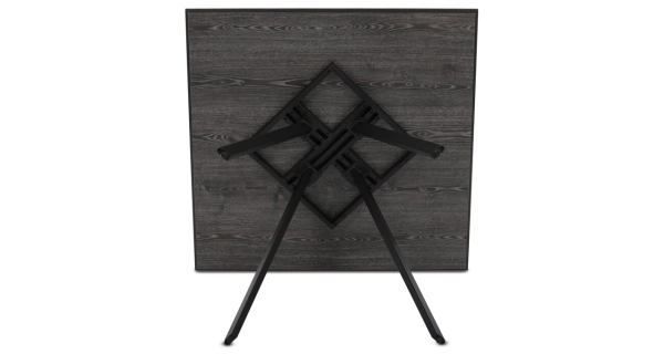 Jídelní stůl JORYOREL, 90x90x76 cm, šedý dub/černá